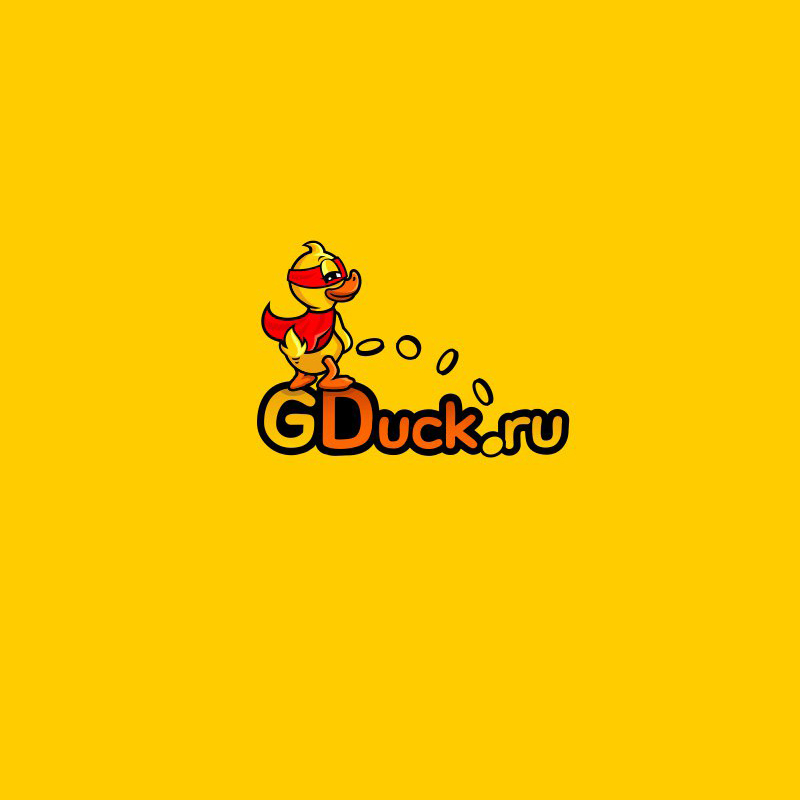 Логотип с персонажем GDuck